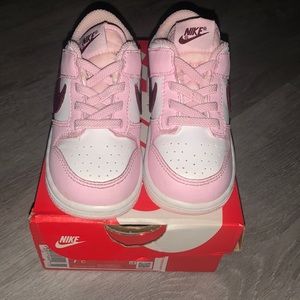 Nike Air Force Ones , white and pink, size 7 infant